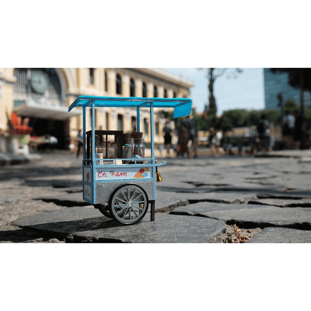 Mô hình gỗ lắp ráp DIY- Thế Giới Tí Hon- Hàng Rong- XE KEM - HR05