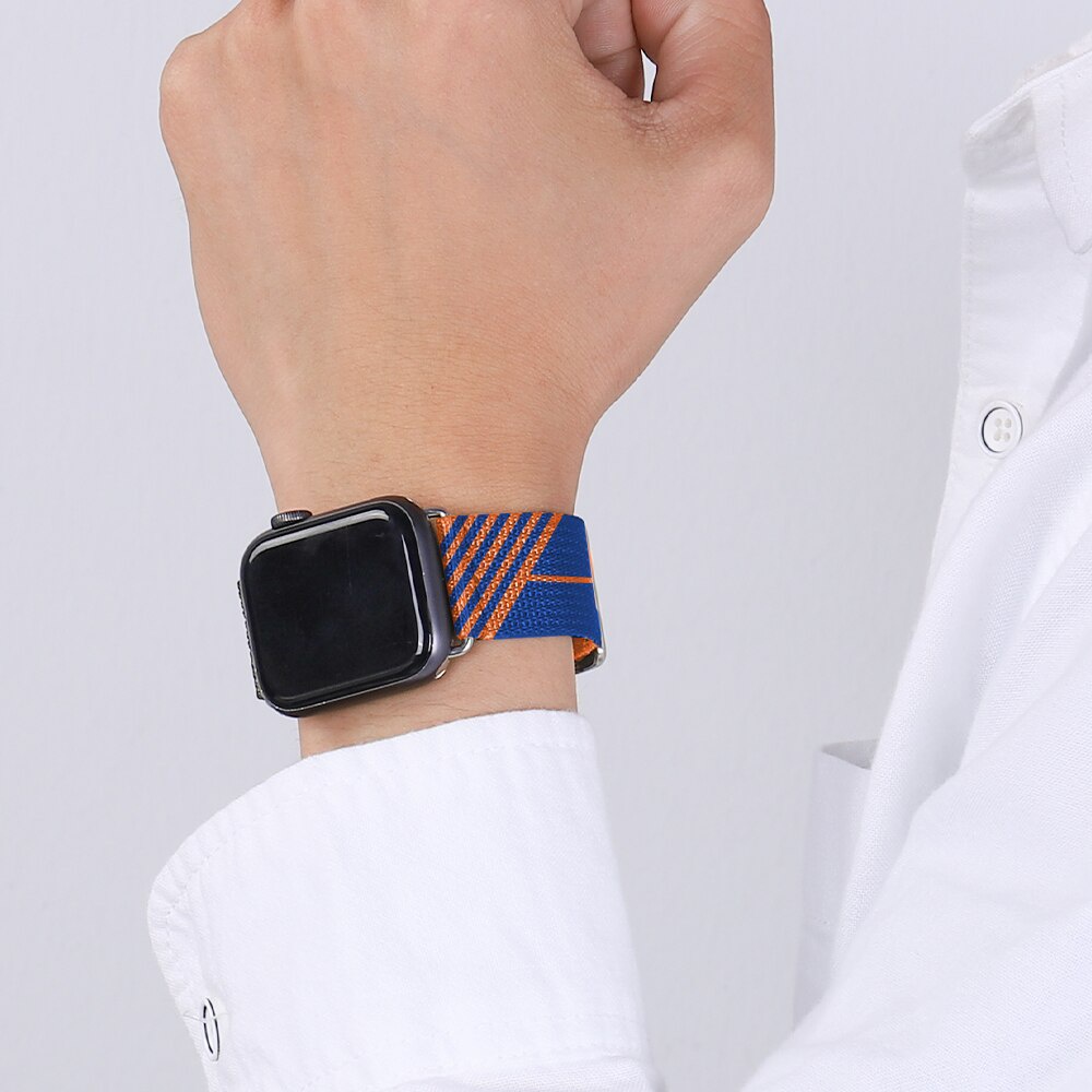 Dây đeo bằng nylon thích hợp cho đồng hồ Apple Watch 38/42Mm 40/44Mm 41/45mm Series 7 6 SE 5 4 3