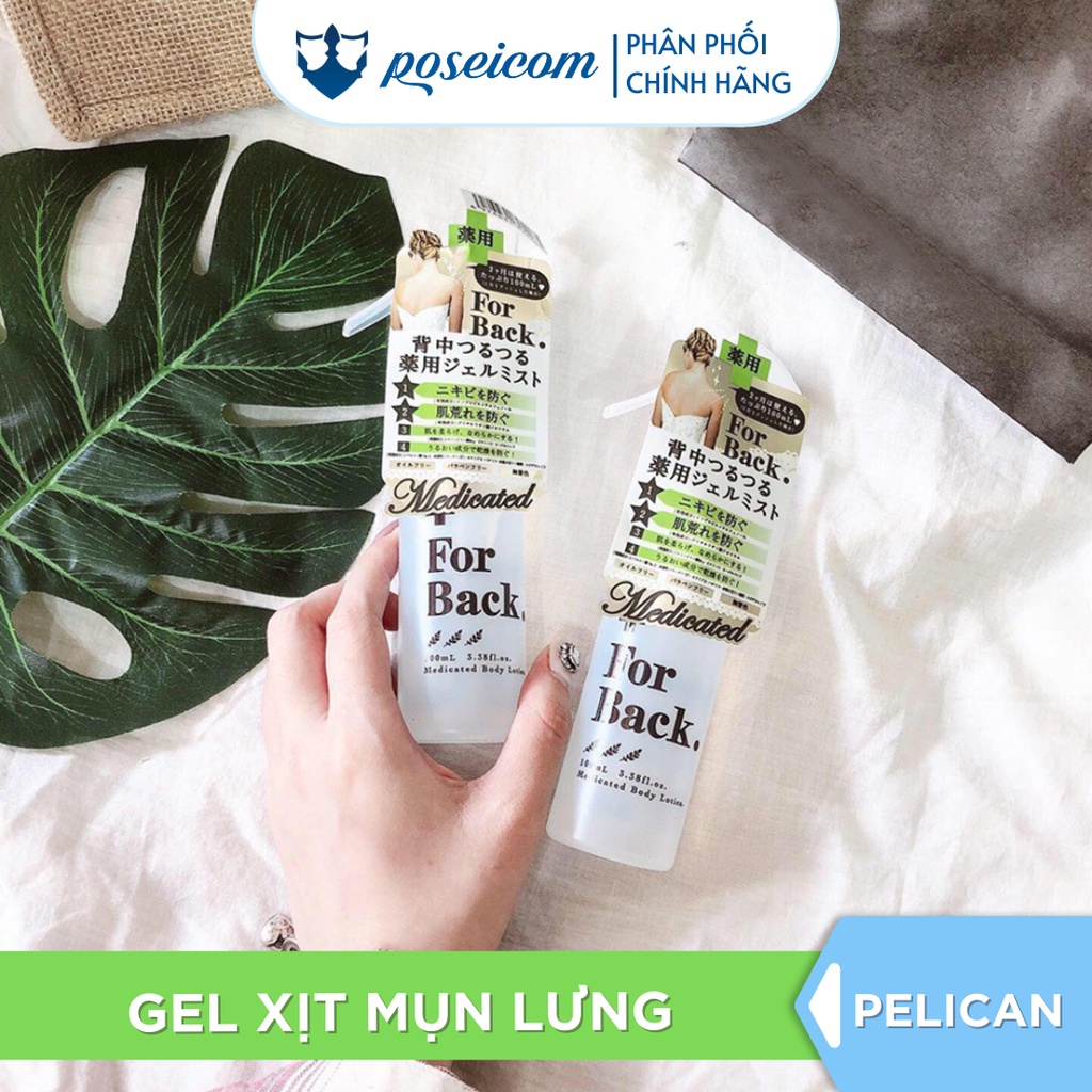 Xà phòng mụn lưng & Xịt mụn lưng Pelican For Back Medicated - Pelican Soap Nhật Bản