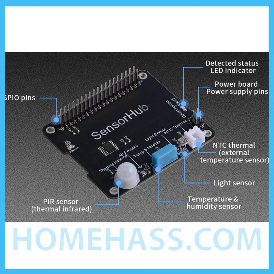 Bo Mạch Cảm Biến Nhiệt Độ Độ Ẩm Áp Suất Khí Quyển Raspberry Pi SENSOR HUB