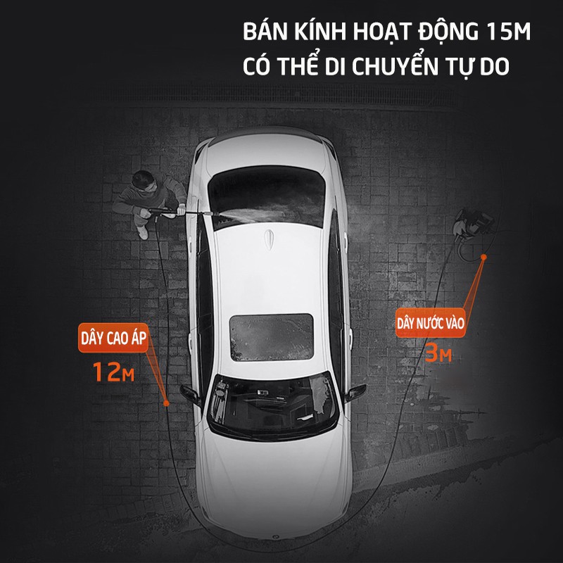 Máy rửa xe mini gia đình cao áp công suất mạnh 1700W, , dây nối dài 15m, dễ dàng sử dụng, vòi bơm áp lực cao_C0012G4C