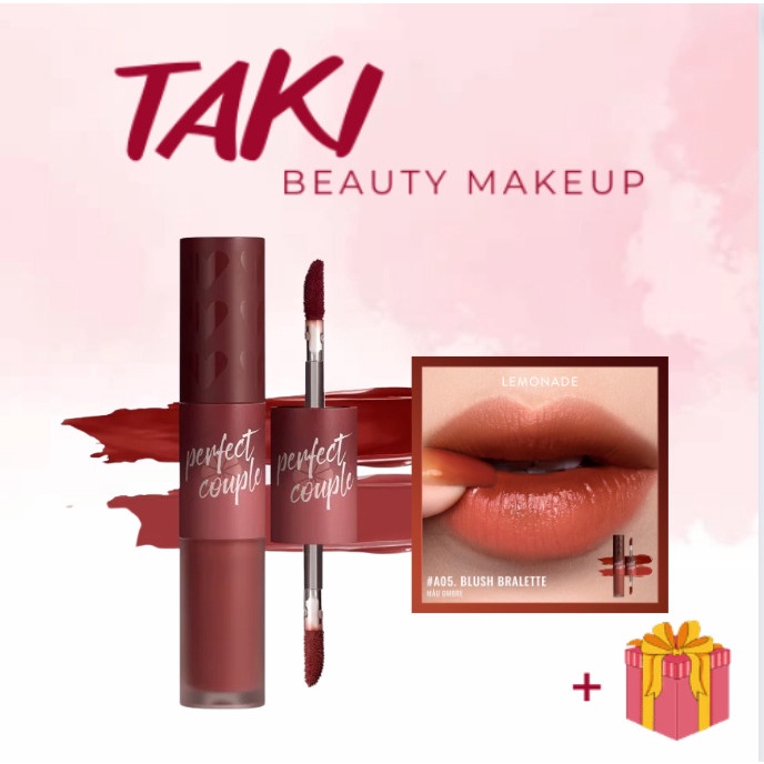 Son Kem Lì Lemonade Perfect Couple Lip Fashionistar Matte Lip Cream Water Lip Tint 05.Blush Bralette