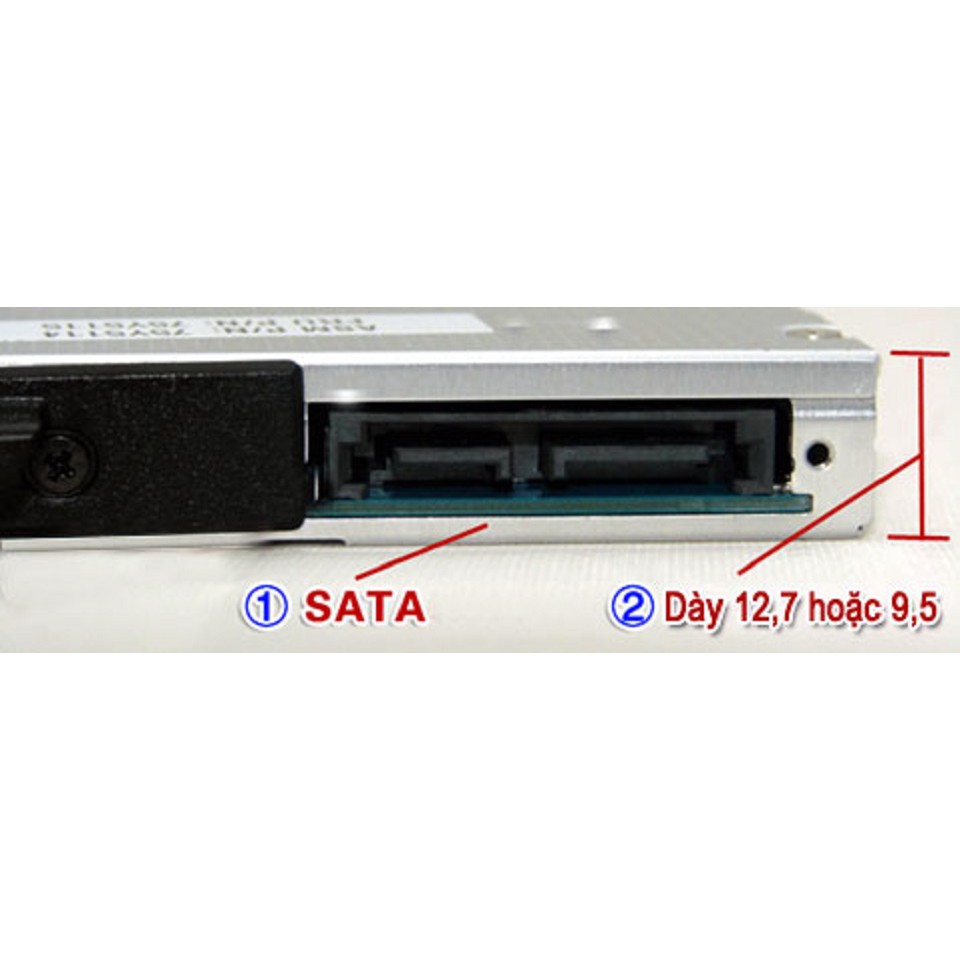 Ổ đĩa DVD SATA laptop gắn trong hoặc gắn ngoài, tương thích tất cả các dòng laptop - Loại DVD 9.5mm và 12.7mm