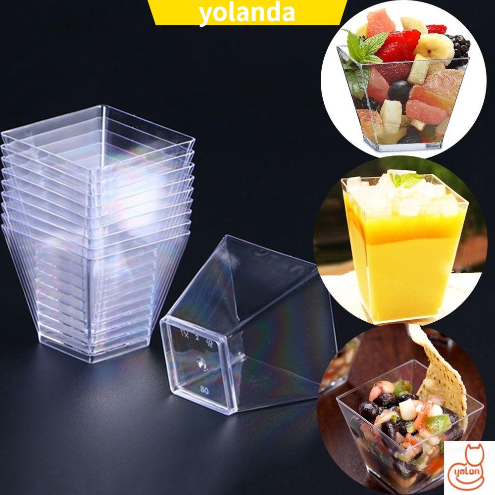 Set 10 / 30 / 50 Cốc Nhựa Trong Suốt Dùng Một Lần Làm Bánh Tráng Miệng Diy 60ml