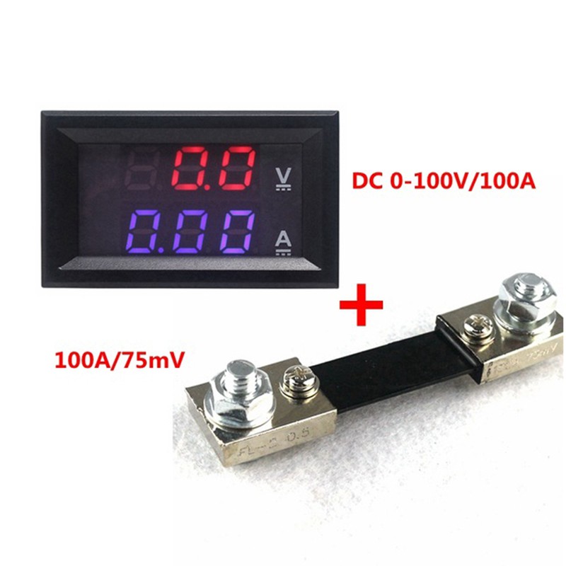 Máy đo vôn kế và dòng điện kỹ thuật số DC 0-100V 10A 50A 100A chất lượng cao