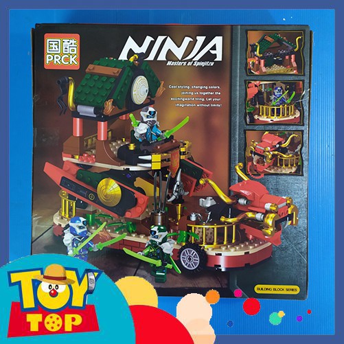 Đồ chơi lắp ráp ninjago siêu xe ô tô đầu rồng chiến hạm tòa thành di động của ninja chiến đấu xếp hình PRCK 61057