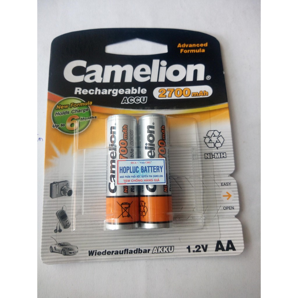 Pin sạc AA Camelion 2700mAh vàng có tem chống hàng giả