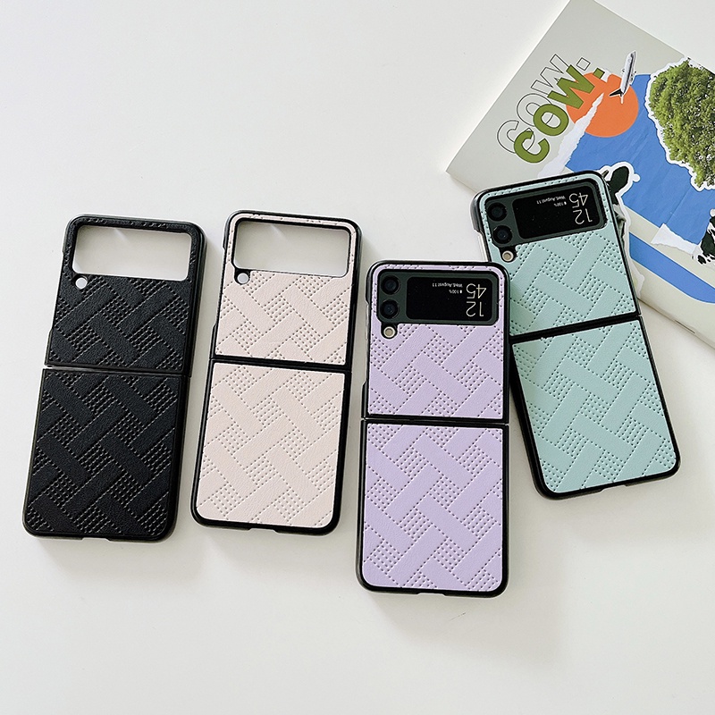 Bao Da PU Điện Thoại Nắp Lật Chống Va Chạm Sang Trọng Cho Samsung Galaxy Z Flip 3 5G Flip3