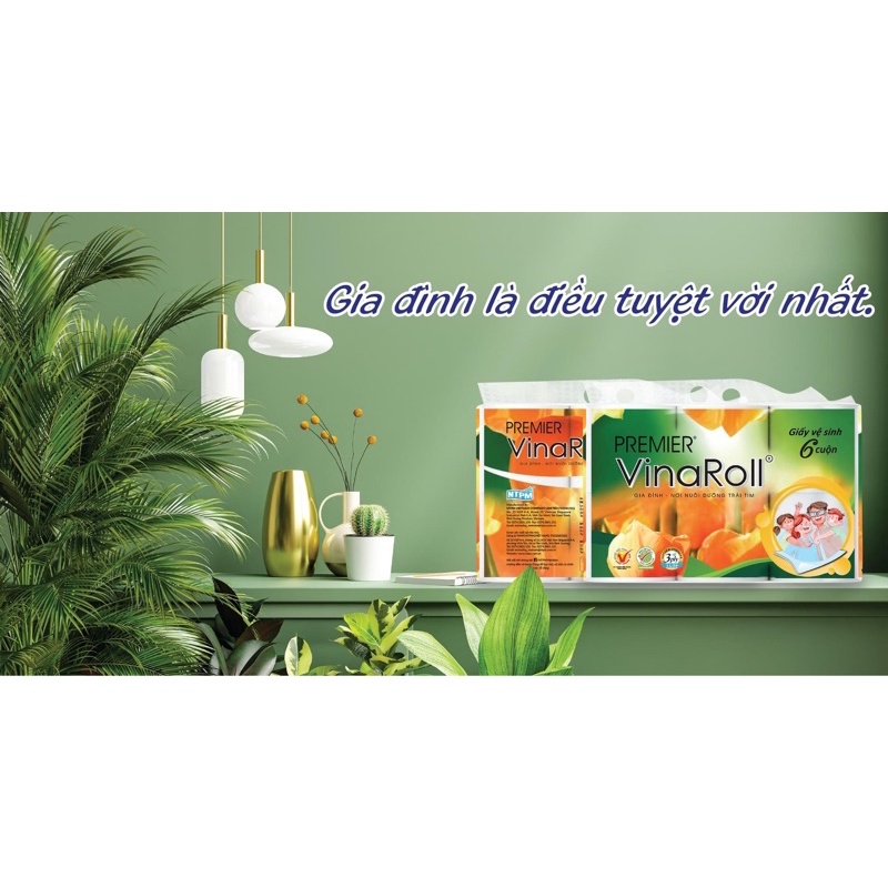 Giấy Vệ Sinh Vinaroll 6 cuộn Ko Lõi ]