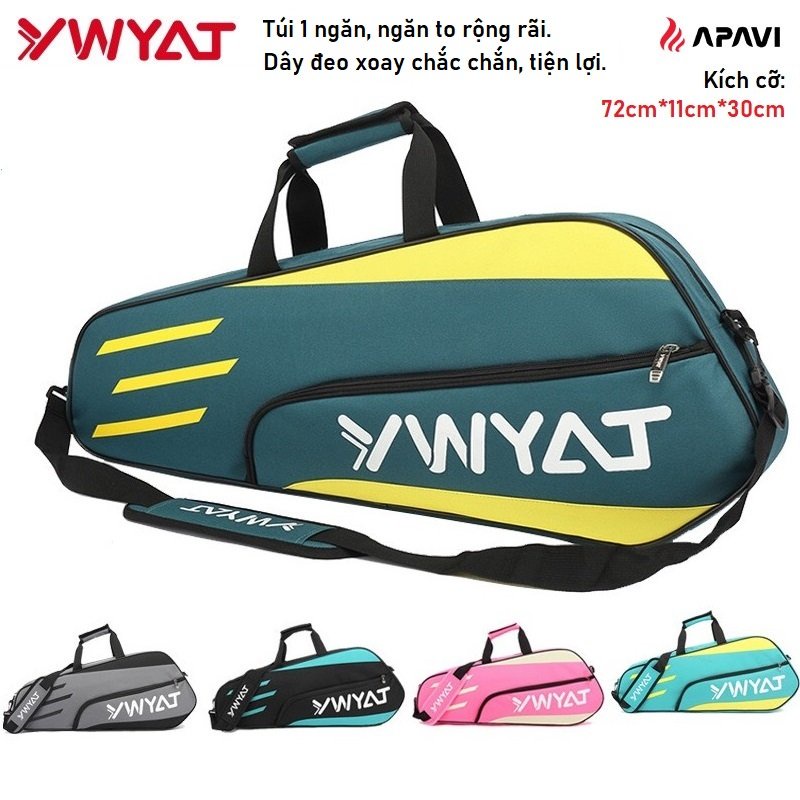 Túi cầu lông Ywyat C-201 hồng nữ tính 1 ngăn rộng rãi, vải chống nước, khoá kéo bền