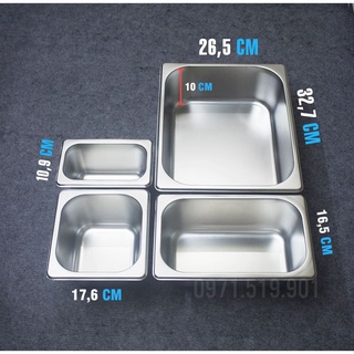 Khay đựng topping, đựng thạch inox cao cấp