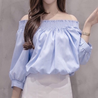 Áo kiểu bẹt vai voan