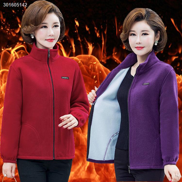 Áo Khoác Sweater Lông Cừu Cỡ Lớn Thời Trang Thu Đông Cho Nữ Trung Niên