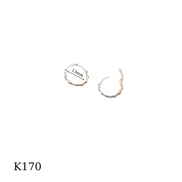 Khuyên tai bạc bông nữ tròn đốt trúc thiết kế đơn giản, sang chảnh | HARMONY ACCESSORIES K170
