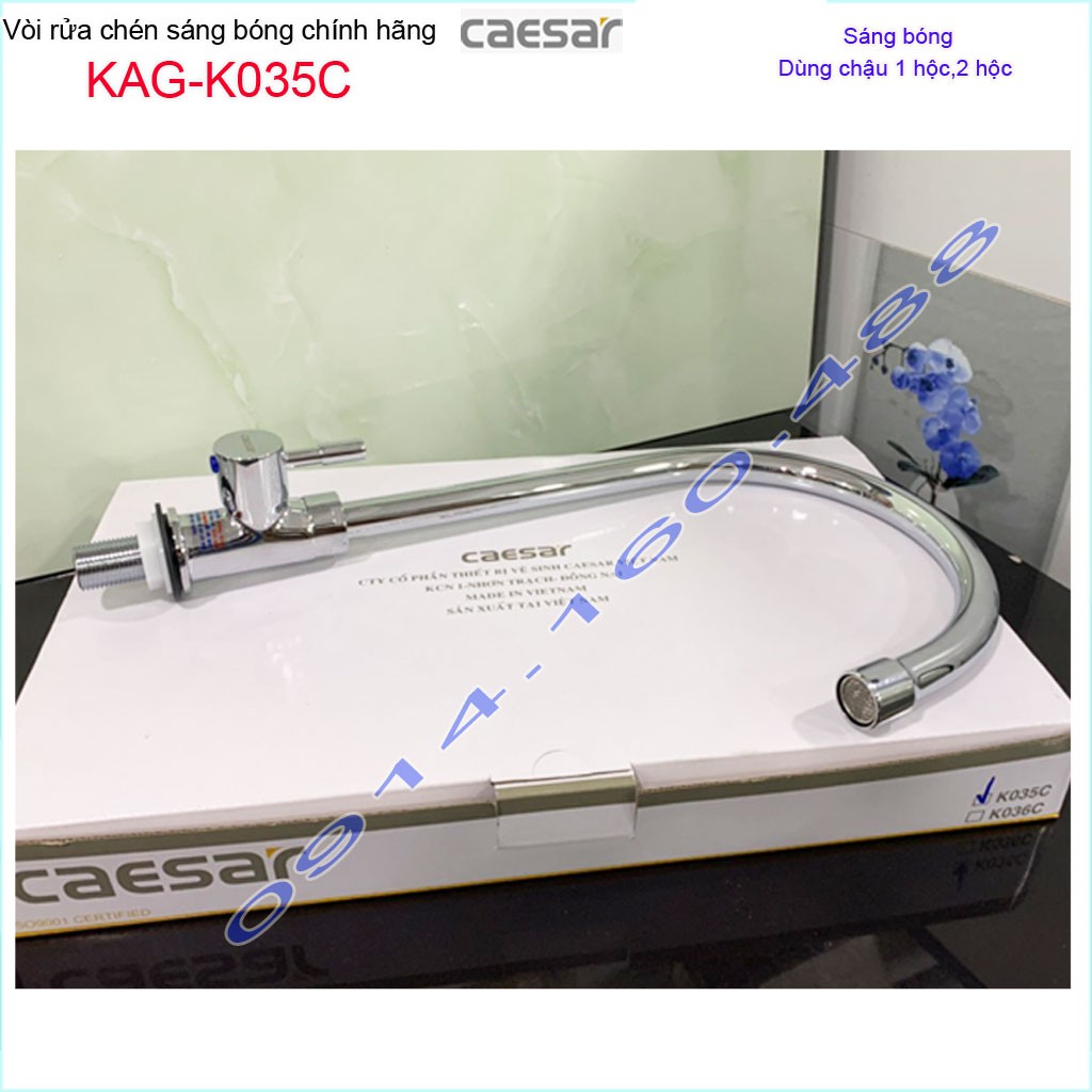 Vòi bếp lạnh Caesar KAG-K035C, sales kitchen faucet Vòi rửa chén bát lạnh Caesar cần cong hiệu suất tốt sử dụng tốt