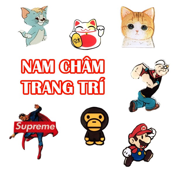 Nam Châm Trang Trí Tủ Lạnh Thông Minh - Nam Châm Hoạt Hình Dán Giấy Dễ Thương