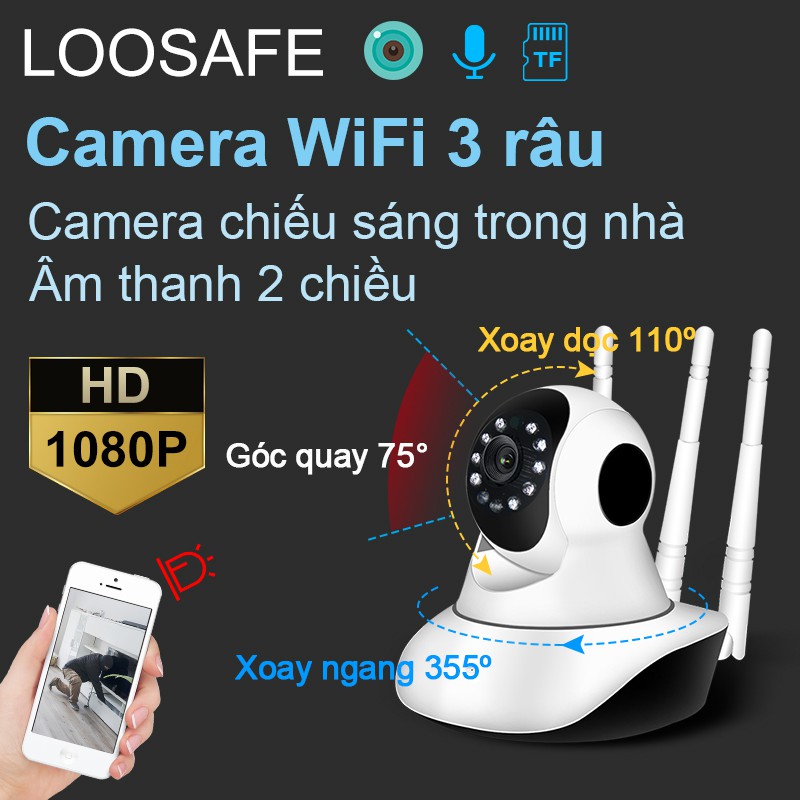 Camera giám sát IP WiFi không dây Full HD không dây Camera 1080P camera quan sát để sử dụng trong nhà