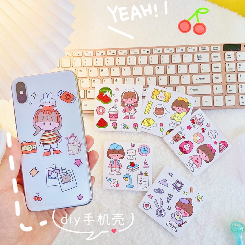 Sticker Dán Trang Trí Sổ Tay/Sổ Tay Hình Động Vật Nhiều Màu Dễ Thương Đa Năng Chống Thấm Nước
