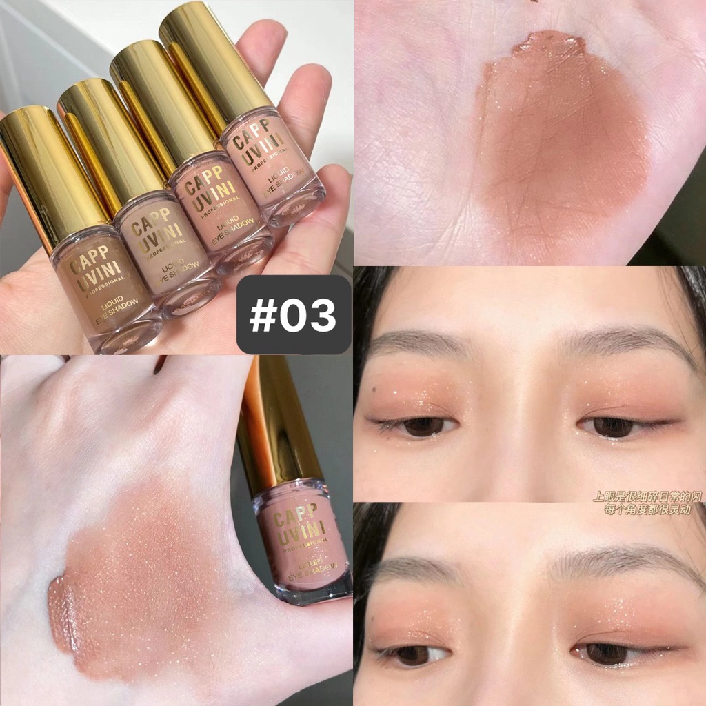 Phấn mắt dạng kem Cappuvini dễ tệp vào da lâu trôi tone màu hồng nâu trầm thích hợp kiểu trang điểm hàng ngày tự nhiên