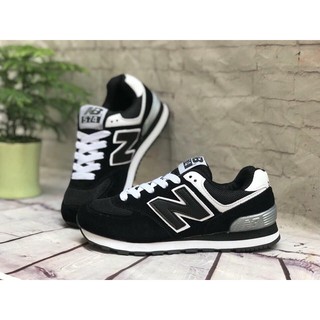 🎁tặng kèm vớ 🎁 giày thể thao new balance 574 nam và nữ màu đen trắng.