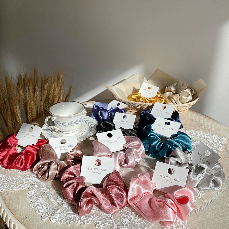 Cột tóc Vải Scrunchies - dây buộc tóc vải các màu vintage ảnh thật