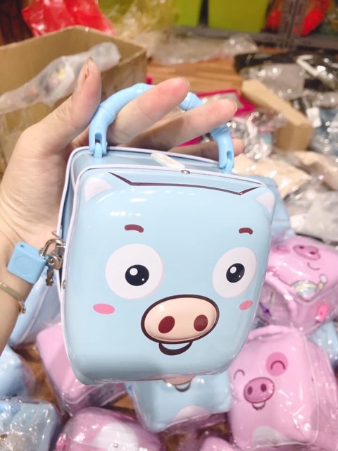 HỘP TIẾT KIỆM CHO BÉ HÌNH HEO CON CÓ KHOÁ KUTE