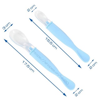 Set 2 thìa ăn dặm silicon 2 đầu cho bé