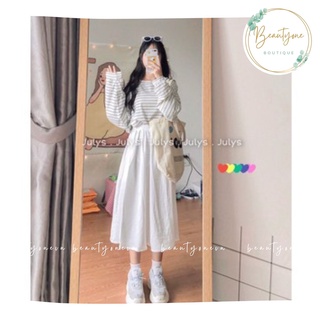 Chân váy đũi xoè ulzzang, chân váy chất đũi dáng dài phù hợp đi chơi đi học