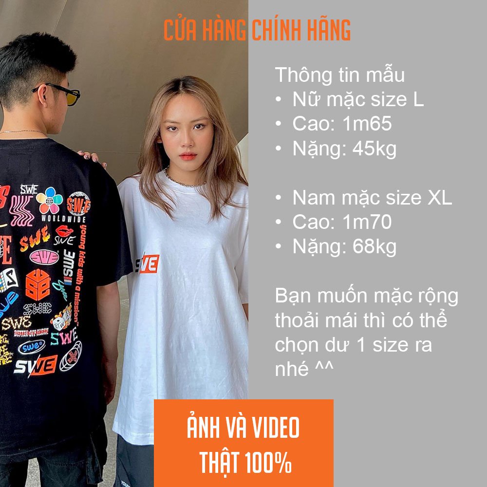 [ Full Tag Hãng ] Áo Thun SWE Local Brand Nam Nữ Unisex Tee Basic Form Rộng Tay Lỡ Streetwear Oversize Cổ Tròn