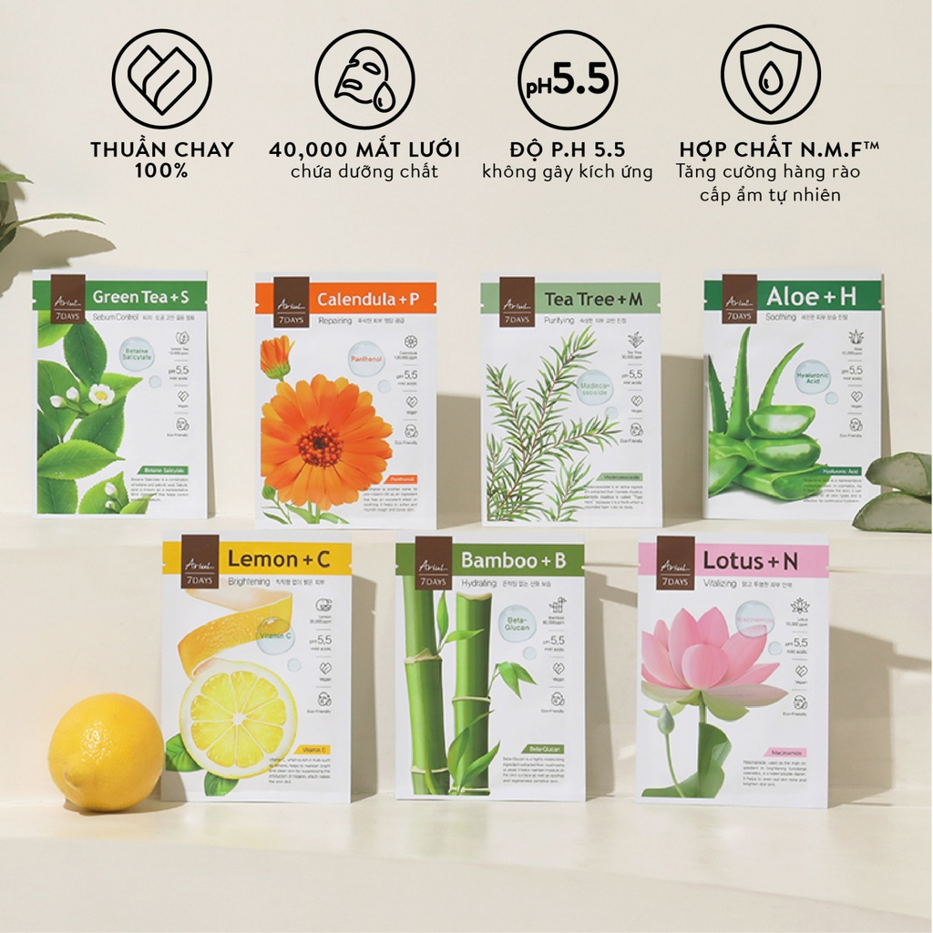 Mặt Nạ 7 Ngày Tinh Chất Thiên Nhiên Ariul 7days Mask 23g - Lollyybeauty
