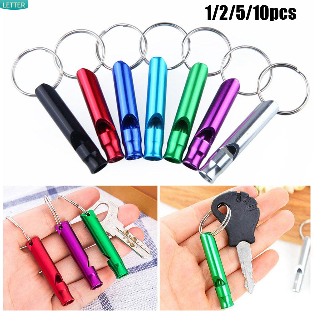 Set 7 Còi Thổi Sinh Tồn Kích Thước Nhỏ Có Móc Khóa Bằng Nhôm EDC/Nhiều Màu/1/2/5/10 Cái