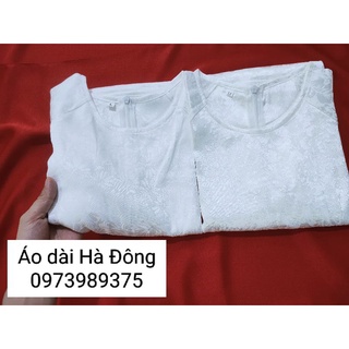 Áo dài Gấm trắng