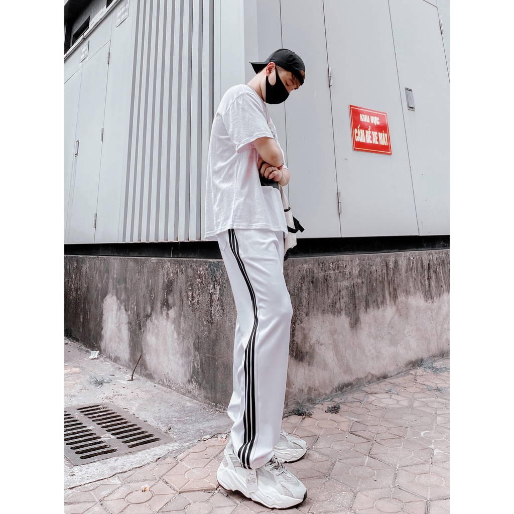 Quần line pants, MALTRIK, Quần dài 3 Sọc Unisex Nam Nữ ống suông  hottrend 2022