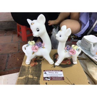 Bộ hươu gốm sứ decor trang trí