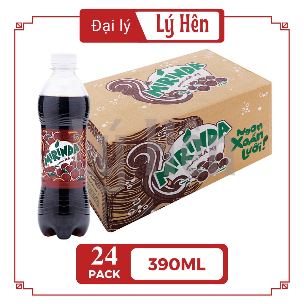 Nước Ngọt Có Gas Mirinda Vị Xá Xị Soft Drink Chai Nhựa PEP 390ml Date Luôn Mới