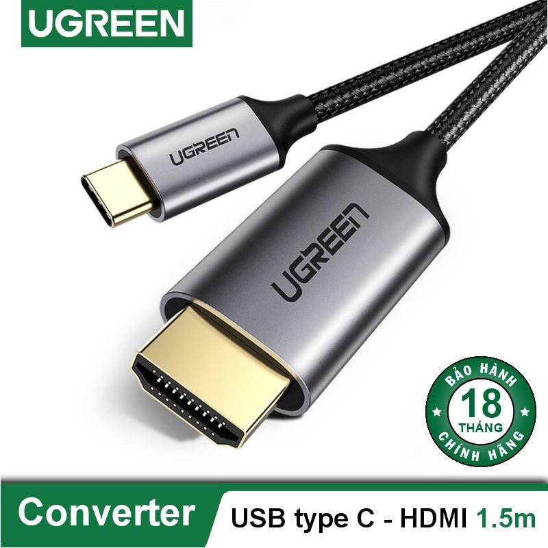 Cáp Chuyển USB Type C Ra HDMI Xuất Video 4K 60Hz 1.5 MÉT UGREEN 50570