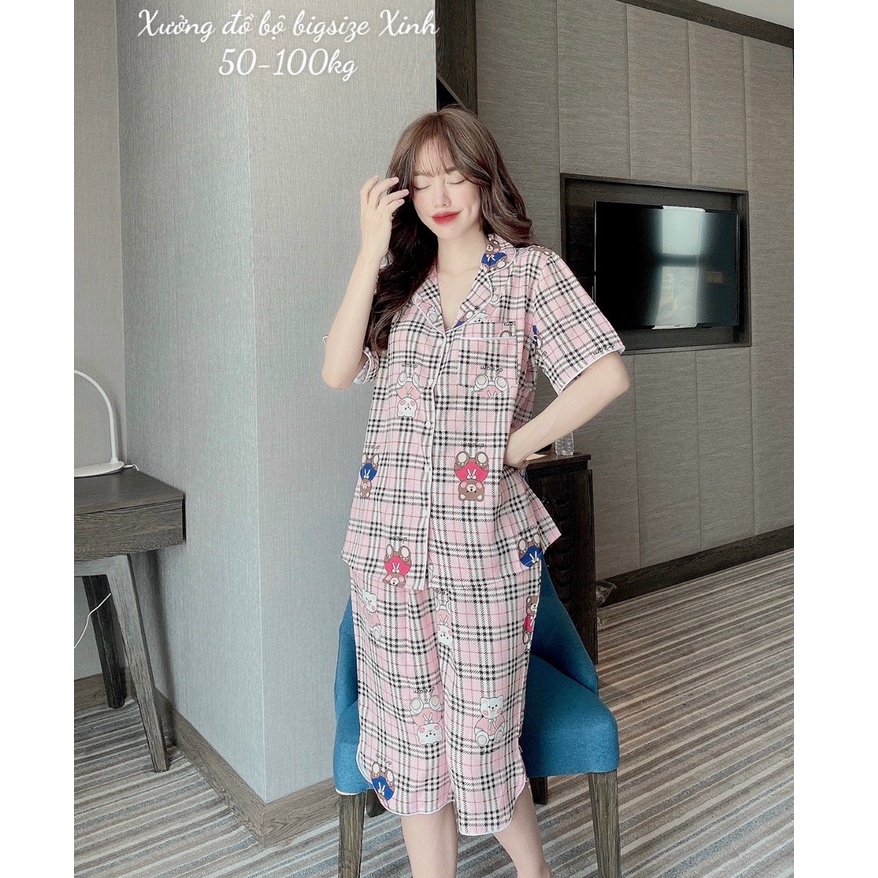 Bộ Lửng Pijama Bigsize đồ mặc nhà thoải mái và tiện lợi cho nữ | BigBuy360 - bigbuy360.vn