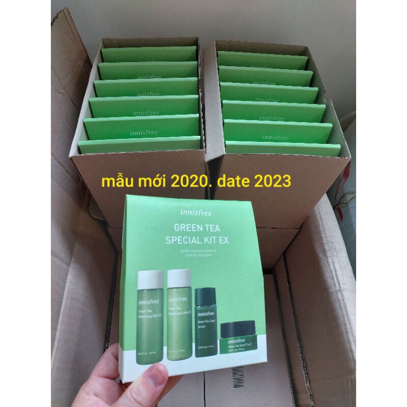 Set Kit FREESHIP Set dưỡng da trà xanh innisfree giảm mụn sạch sâu