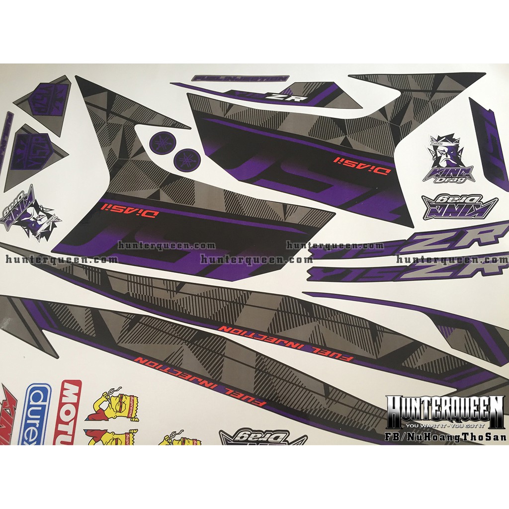 Tem Exciter 150. Tem rời Y15ZR xe đen tem tím. Xe màu khác vui lòng inbox