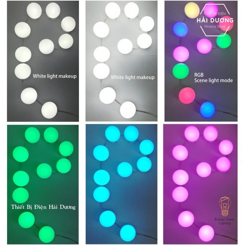 Bóng led gương trang điểm trang trí logo quảng cáo đổi màu nhiều chế độ sáng BL-035 - Có video thực tế