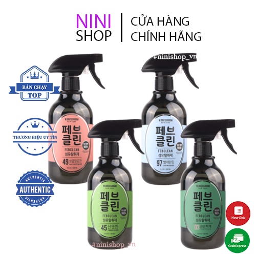 Nước hoa xịt thơm quần áo W.Dressroom Febclean (mới) No.03, No.45, No.49, No.97 500ml