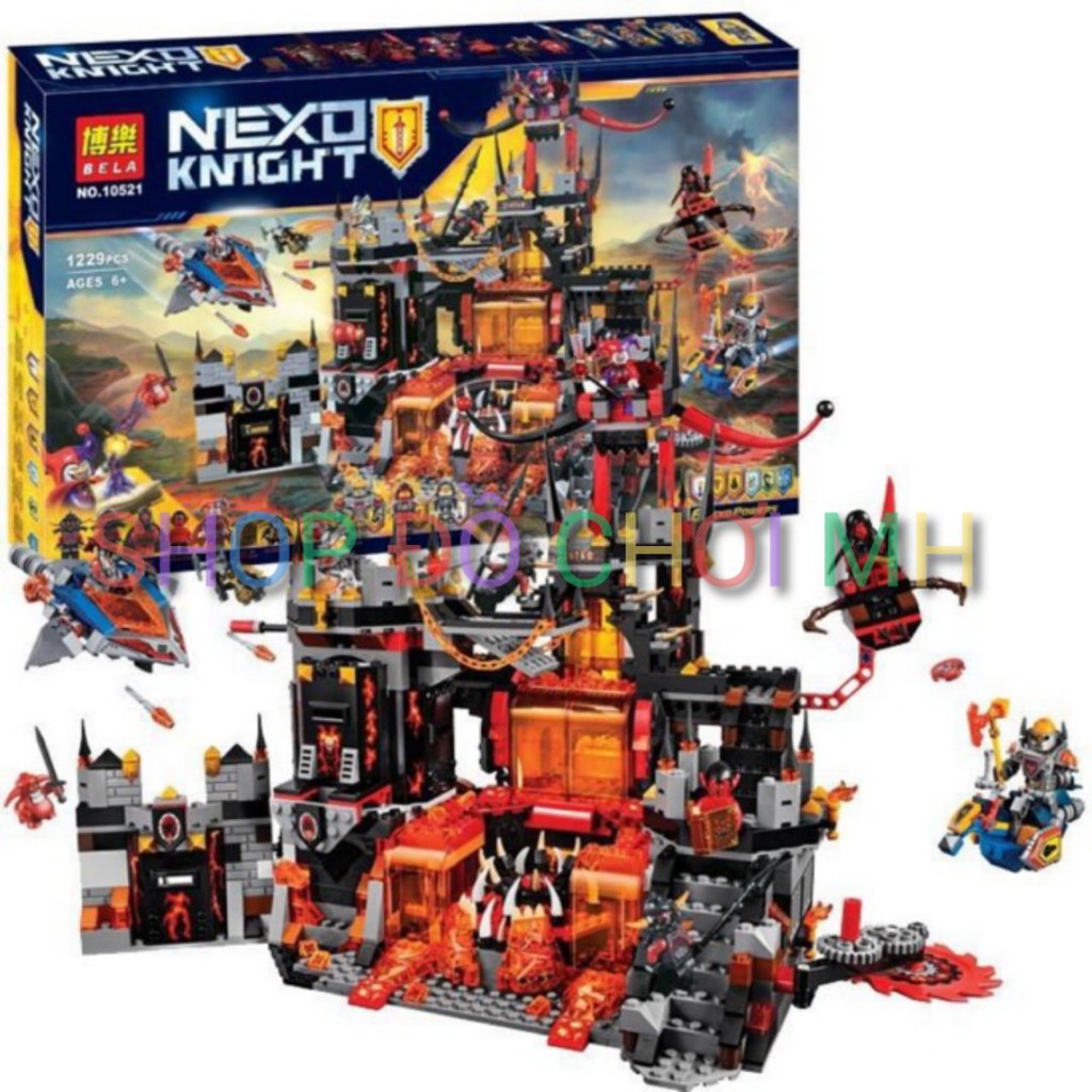 đồ chơi lego xếp hình lắp ráp Bela Nexo Knights 10521-Pháo Đài Hang Ổ Nham Thạch JESTRO
