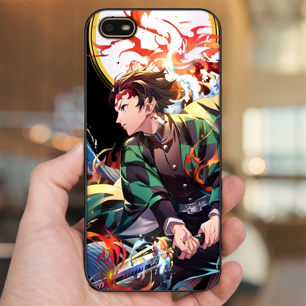 Ốp lưng Oppo A1K viền đen in hình Tanjiro Kimetsu No Yaiba