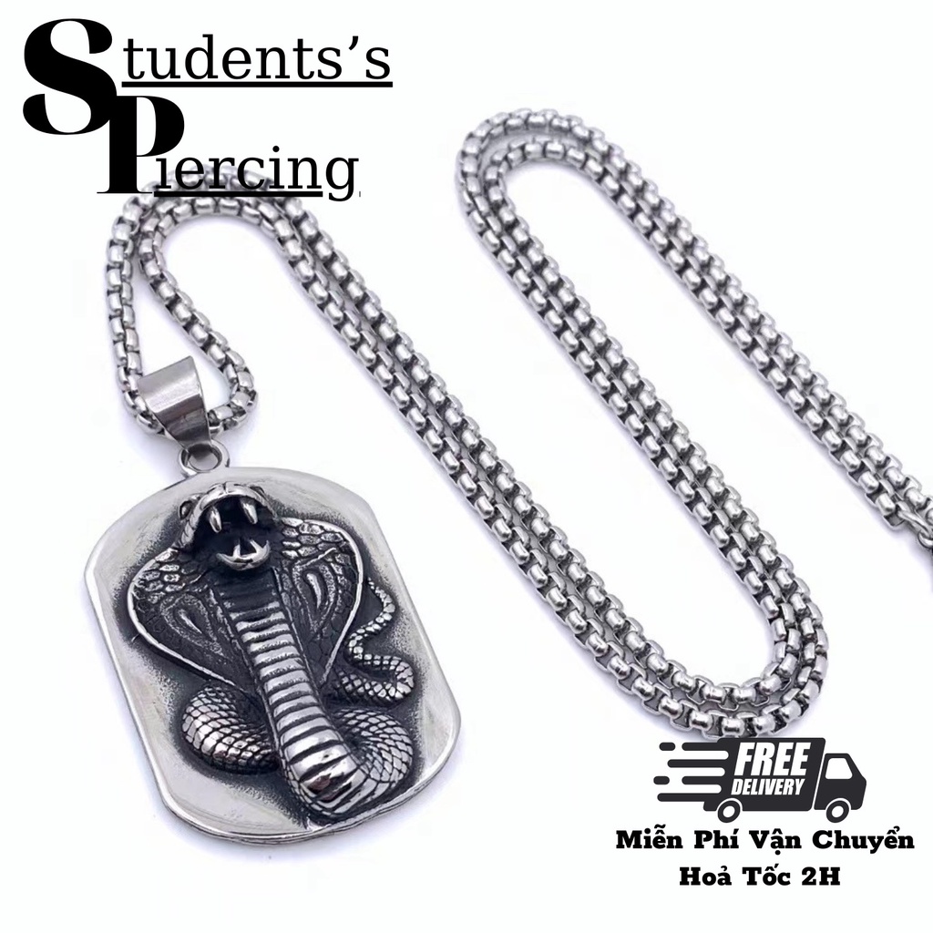 [NOW SHIP] BỘ DÂY CHUYỀN HÌNH RẮN HỔ MANG CAO CẤP - THÉP KHÔNG GỈ