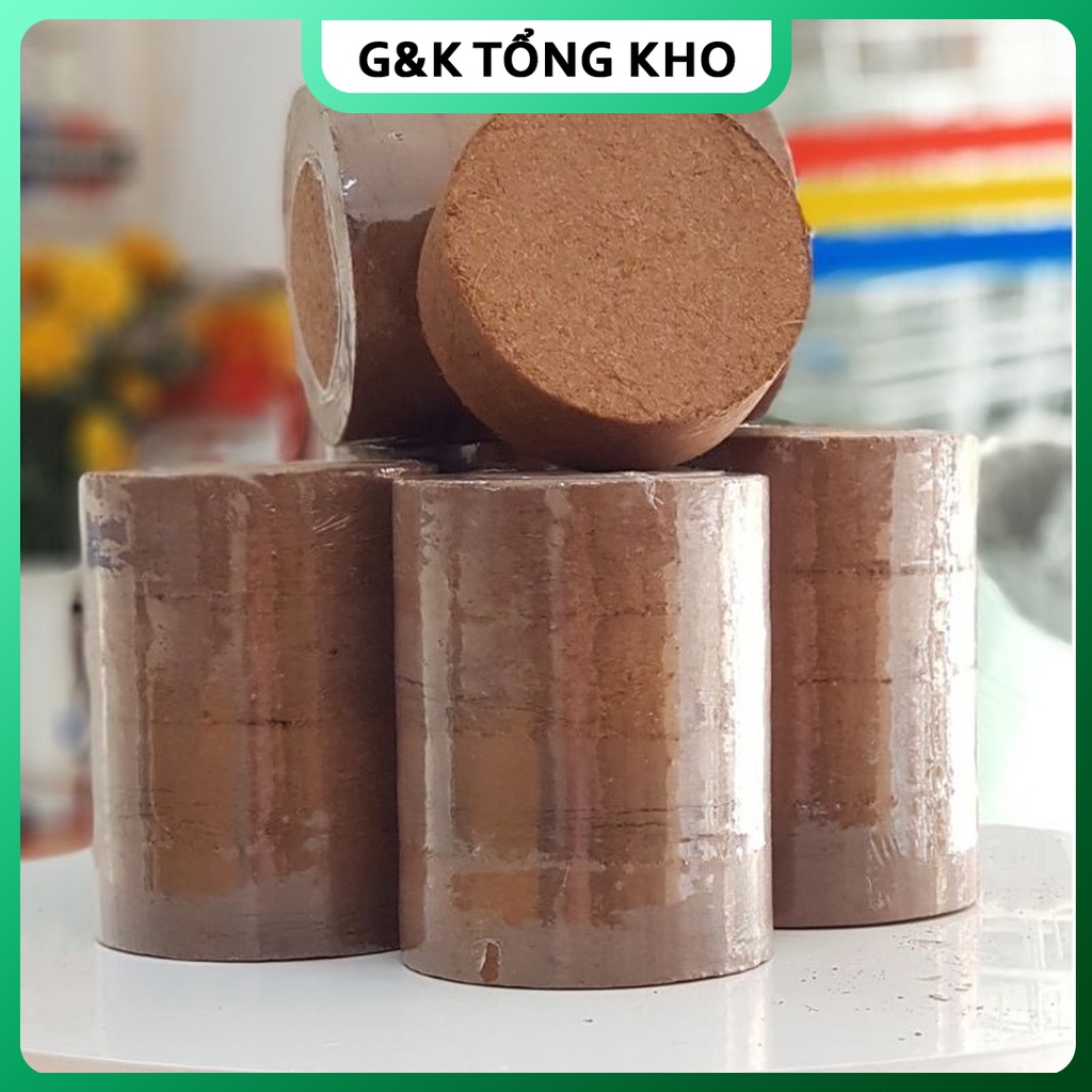 1 Viên nén xơ dừa bánh lớn trồng hoa, cây cảnh, trồng rau- Đất nén xơ dừa trồng hoa, cây cảnh, rau Trọng lượng 0.5kg