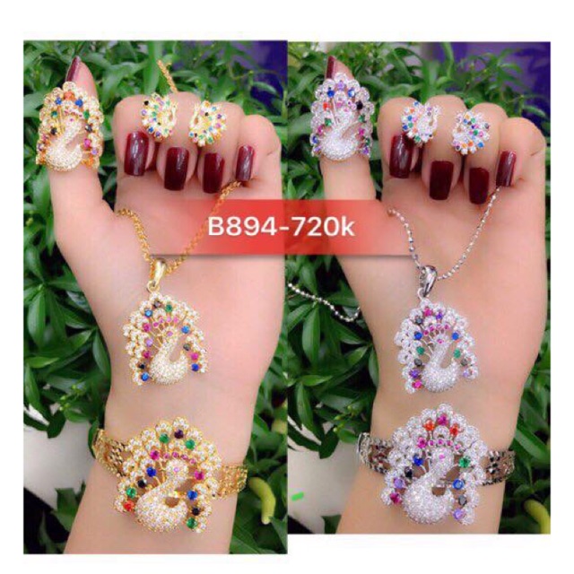 Bộ trang sức xi vàng và bạch kim cao cấp B894
