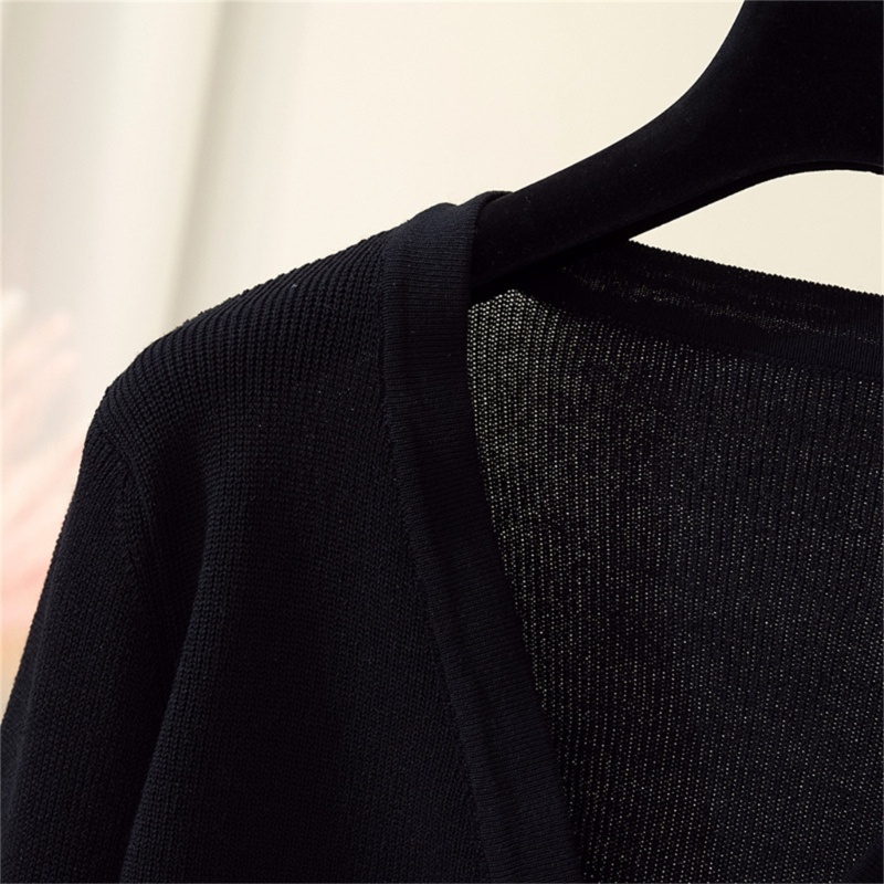 Brroa Áo Khoác Cardigan Dệt Kim Tay Dài Hở Phía Trước