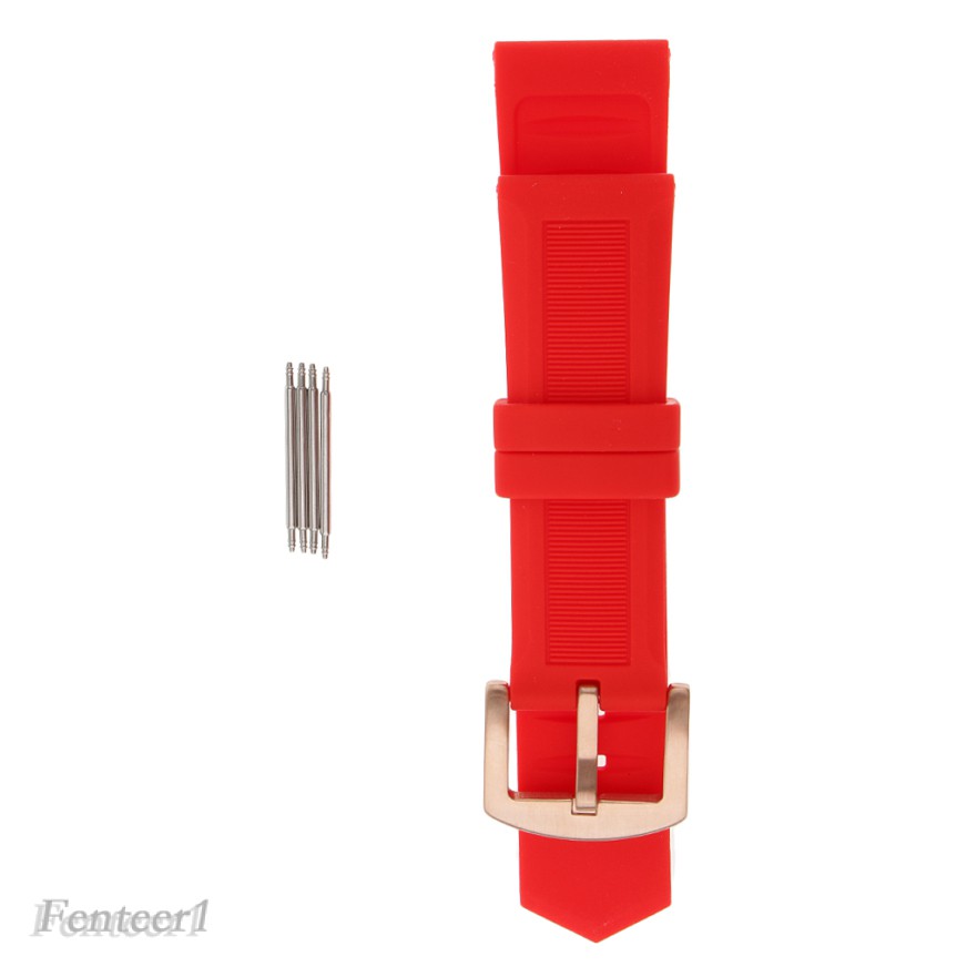 1 Dây Đeo Đồng Hồ Bằng Silicone Chống Thấm Nước Màu Đỏ Hồng