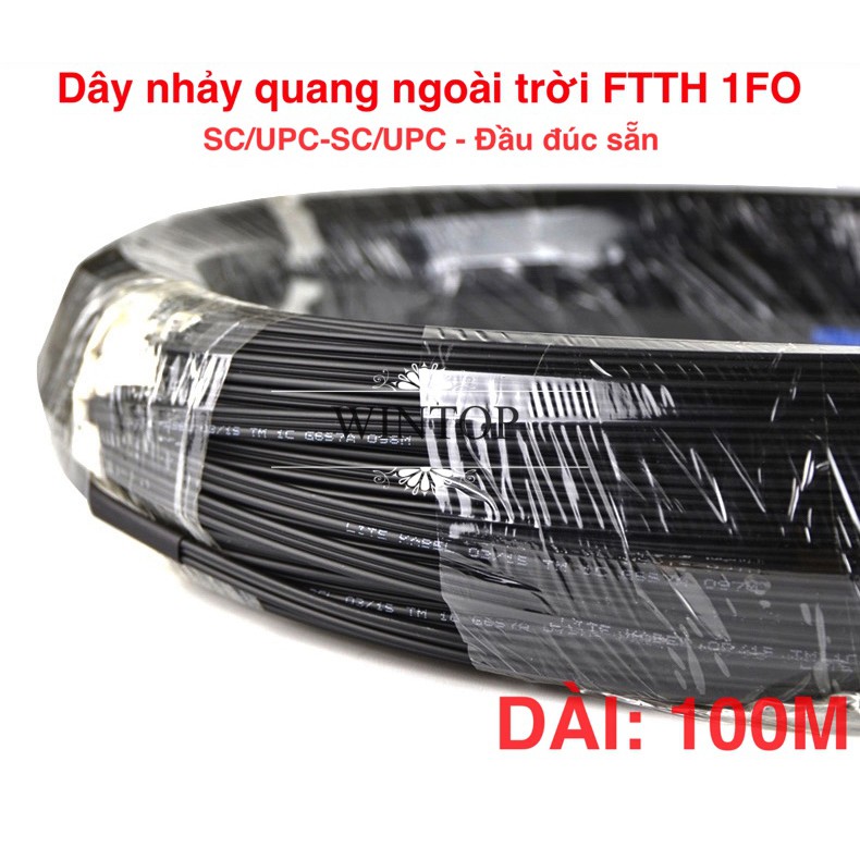 Dây nhảy quang ngoài trời SC UPC dài 100m 1FO SM FTTH