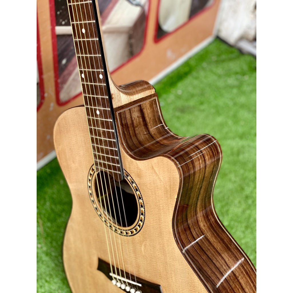 Đàn Guitar Acoustic Gỗ Cẩm Ấn Có Vát Bavel Lắp Khóa Derjung Chính hãng ST-F45